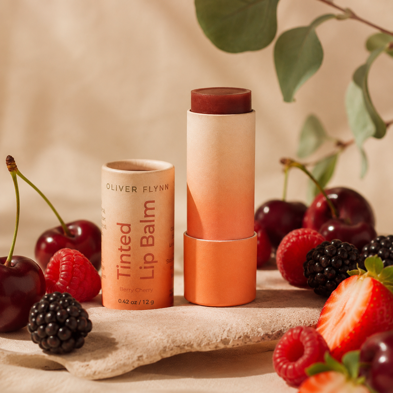 Berry Cherry Tinted Lip Balm- Hydrating Lip Color