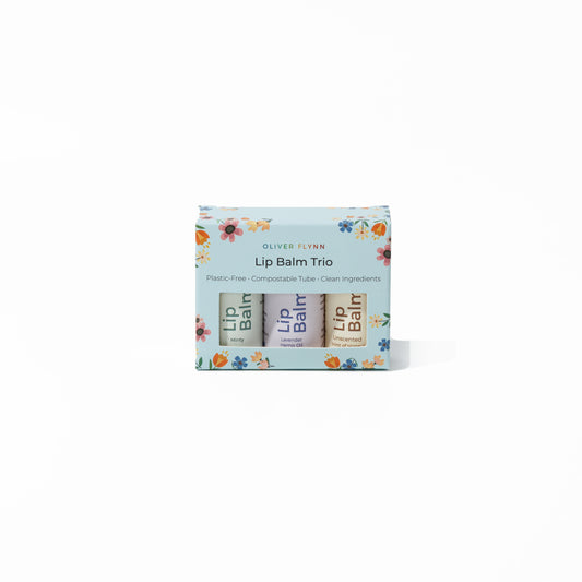 Three Lip Balm Gift Set – Floral Print Box